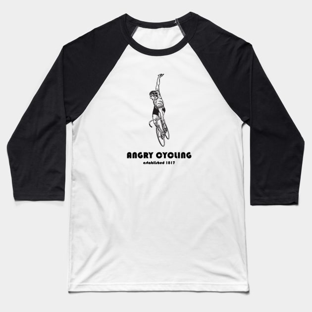Angry Cycling - Vintage Biker Shirt Baseball T-Shirt by BavarianApparel